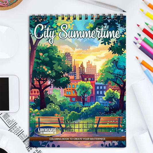 LBKHOUSE City Summertime Coloring Book for Adult