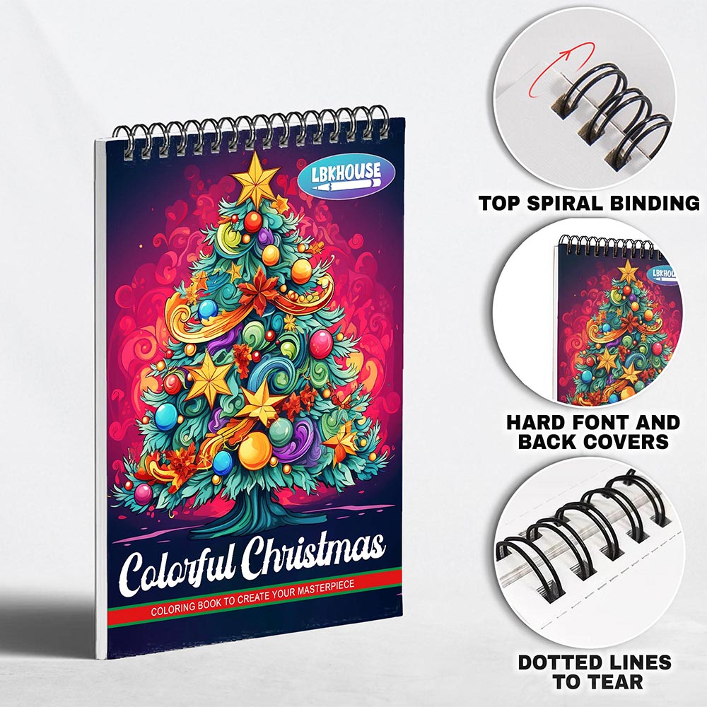 LBKHOUSE Colorful Christmas Coloring Pages For Adults
