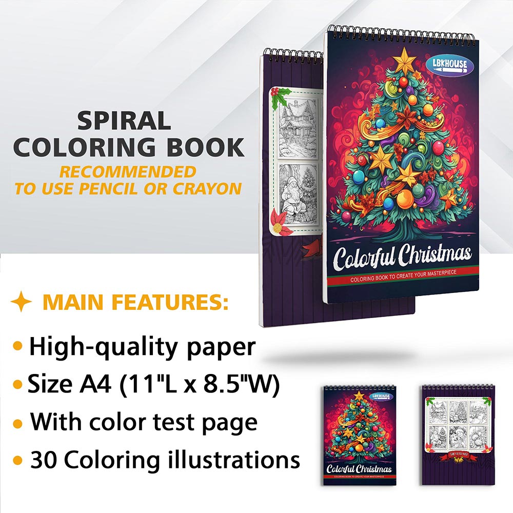 LBKHOUSE Colorful Christmas Coloring Sheets For Adults