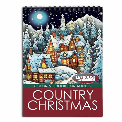 LBKHOUSE Country Christmas Coloring Book for Adults