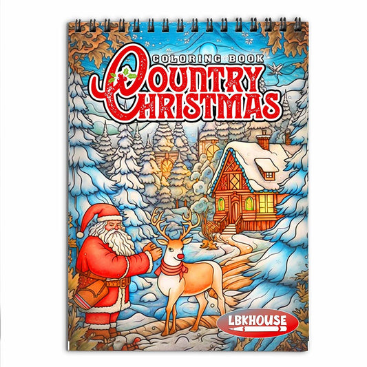 LBKHOUSE Country Christmas Coloring Book for Adults