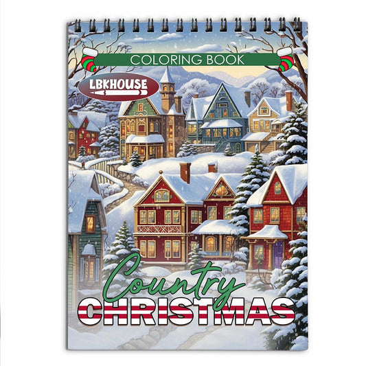 LBKHOUSE Country Christmas Coloring Book for Adults