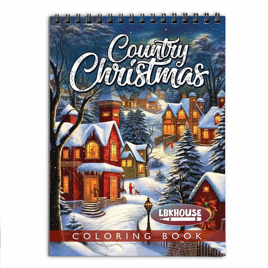 LBKHOUSE Country Christmas Coloring Book for Adults