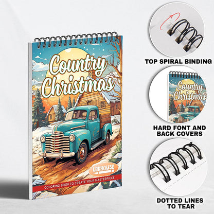 LBKHOUSE Country Christmas Coloring Pages for Adults