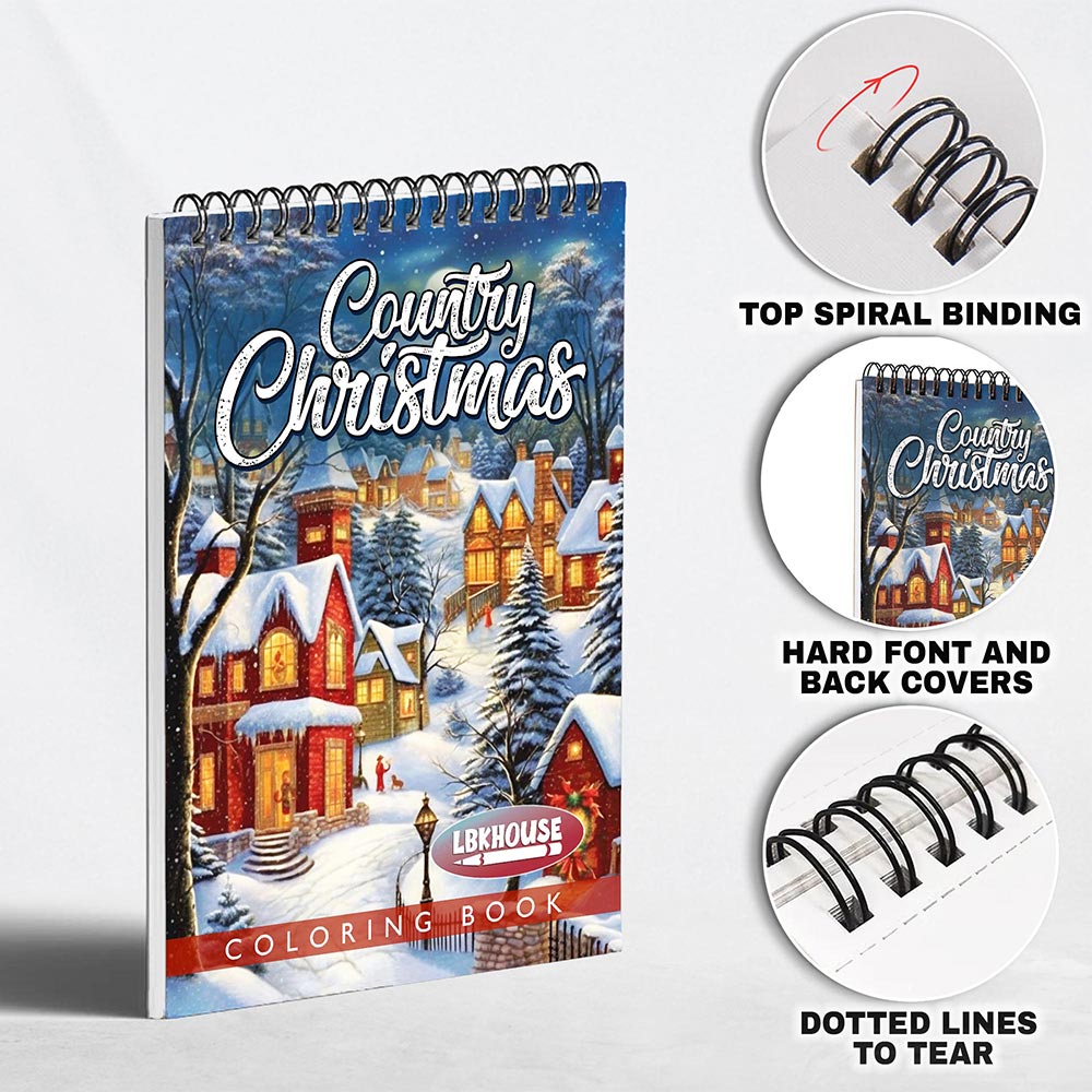 LBKHOUSE Country Christmas Coloring Pages for Adults