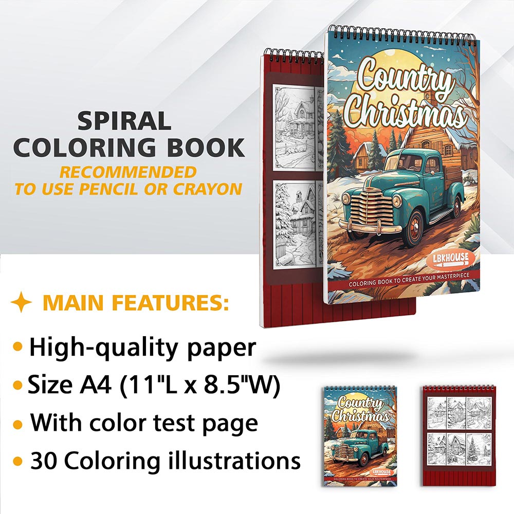LBKHOUSE Country Christmas Coloring Sheets for Adults