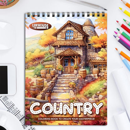 LBKHOUSE Country Coloring Book for Adult