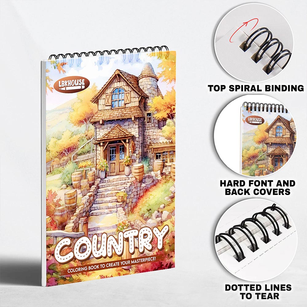 LBKHOUSE Country Coloring Pages for Adult