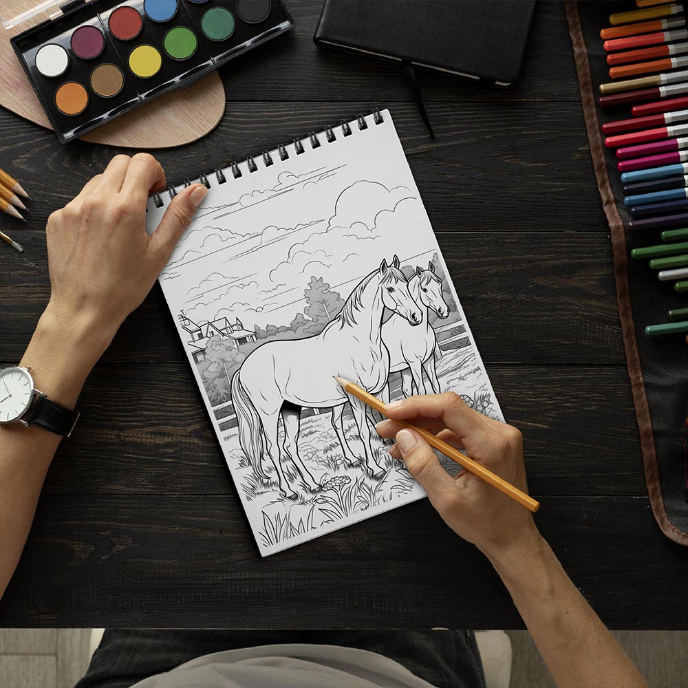 LBKHOUSE Country Coloring Book Spiral Bound for Adult