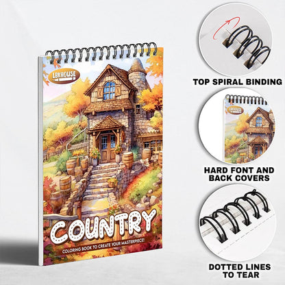 LBKHOUSE Country Coloring Pages for Adults