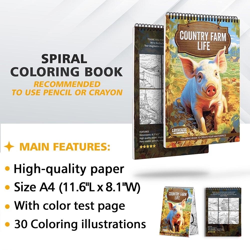 LBKHOUSE Country Farm Life Coloring Sheets for Adult