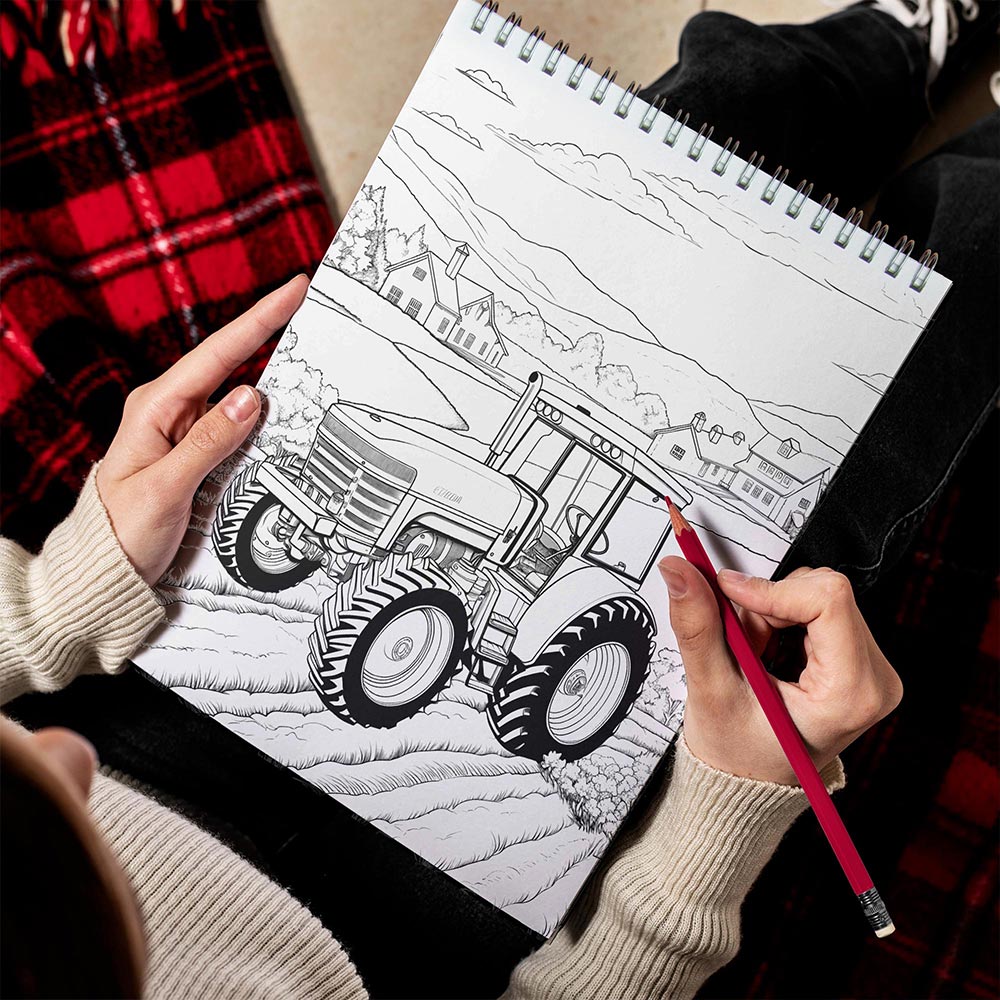 LBKHOUSE Country Farm Life Spiral Bound Coloring Book for Adult