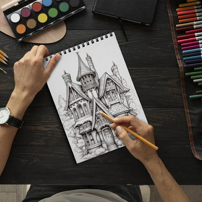 LBKHOUSE Cozy Christmas Coloring Book Spiral Bound for Adults
