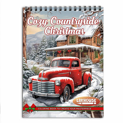 LBKHOUSE Cozy Countryside Christmas Coloring Book for Adults