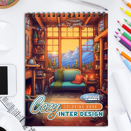 LBKHOUSE Cozy Interior Design Coloring Book for Adult