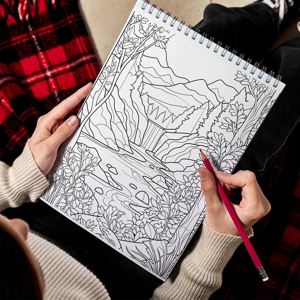 LBKHOUSE Cozy Interior Design Spiral Bound Coloring Book for Adult
