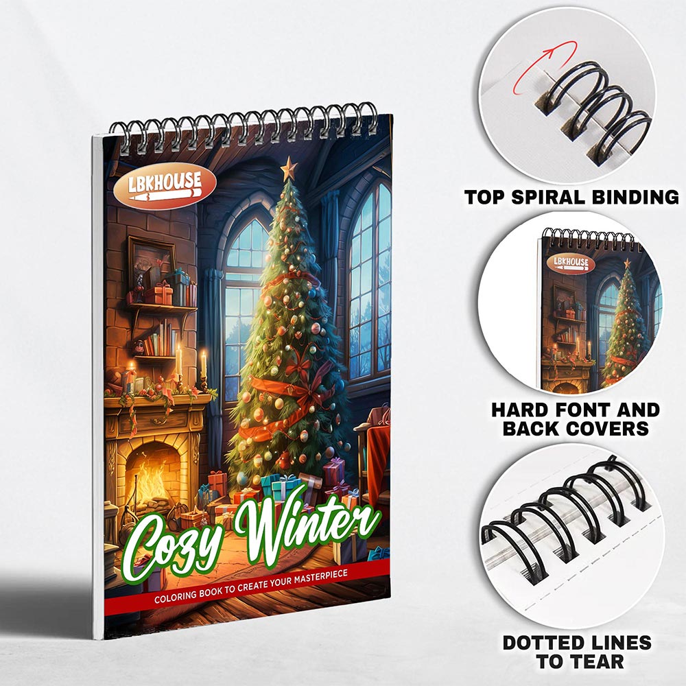 LBKHOUSE Cozy Winter Coloring Pages for Adults