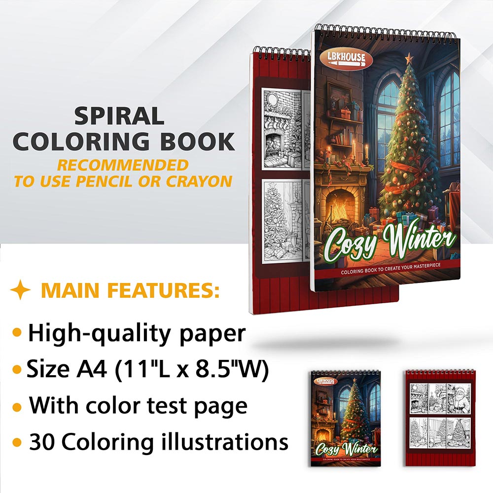 LBKHOUSE Cozy Winter Coloring Sheets for Adults