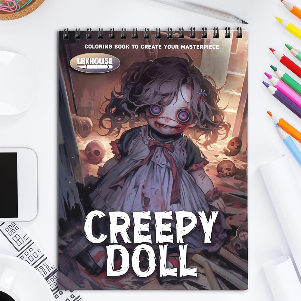 LBKHOUSE Creepy Doll Coloring Book for Adult