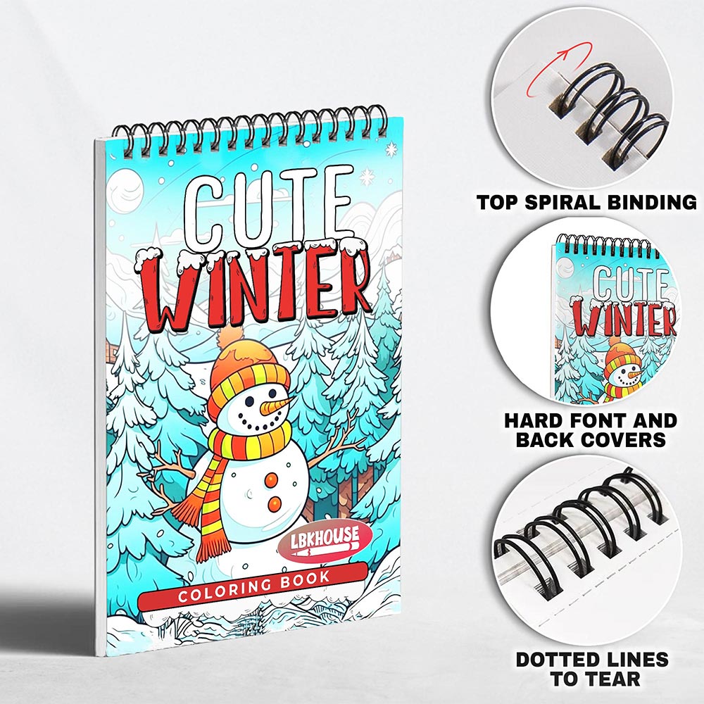 LBKHOUSE Cute Winter Coloring Pages for Adults