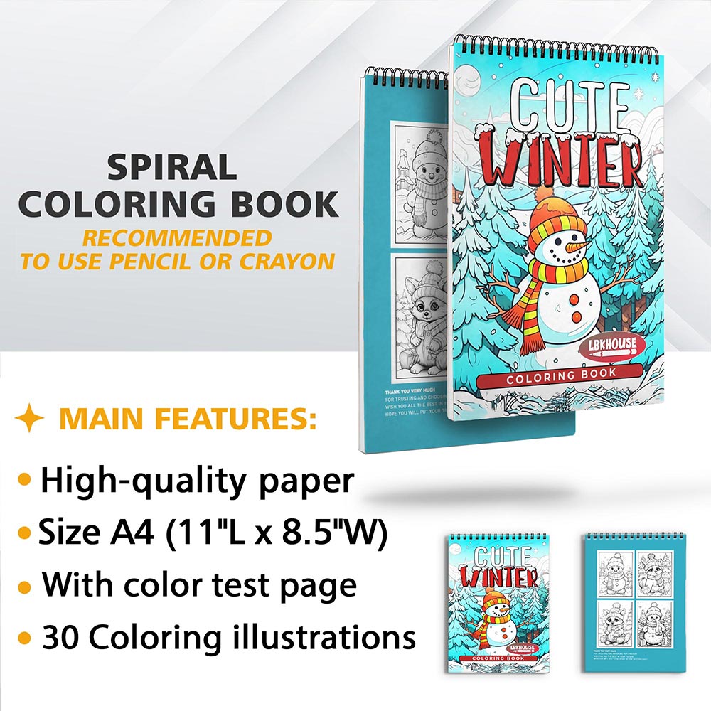 LBKHOUSE Cute Winter Coloring Sheets for Adults