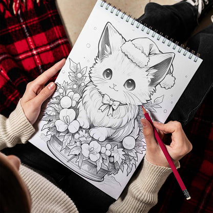LBKHOUSE Cute Winter Spiral  Bound Coloring Book for Adults