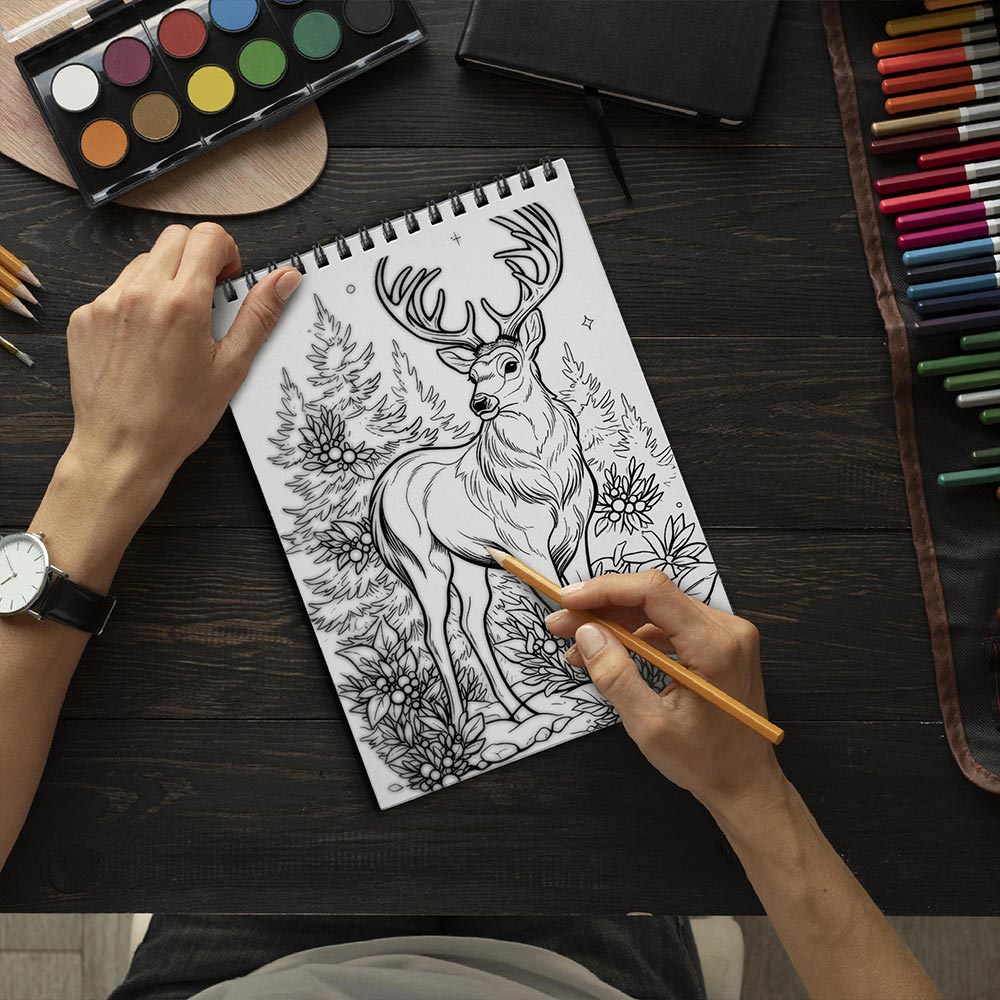 LBKHOUSE Cute Winter Coloring Book Spiral  Bound for Adults