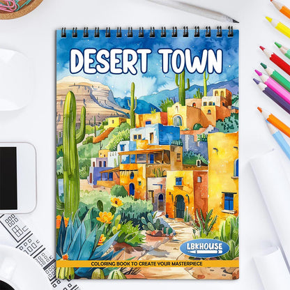 LBKHOUSE Desert Town Coloring Book for Adult