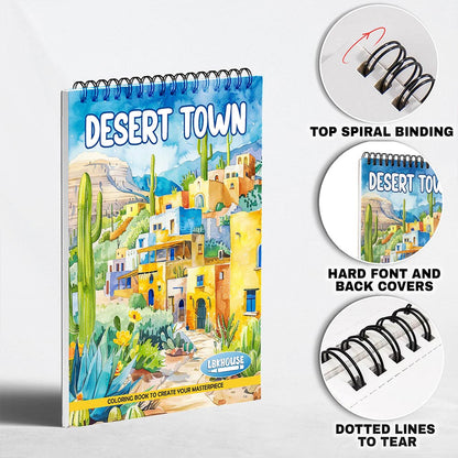 LBKHOUSE Desert Town Coloring Pages for Adult