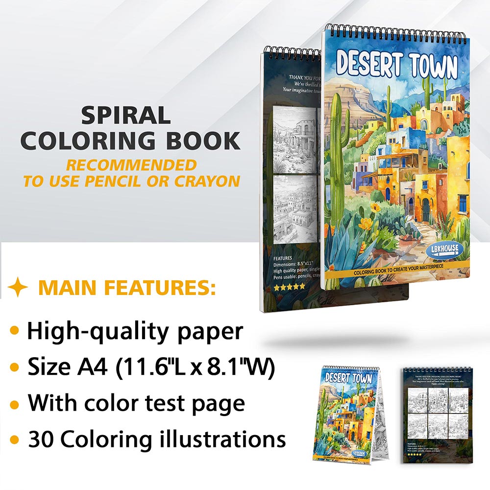 LBKHOUSE Desert Town Coloring Sheets for Adult