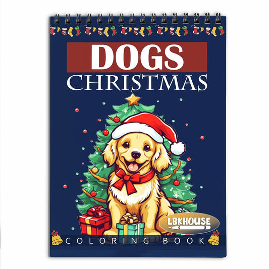 LBKHOUSE Dogs Christmas Coloring Book for Adult