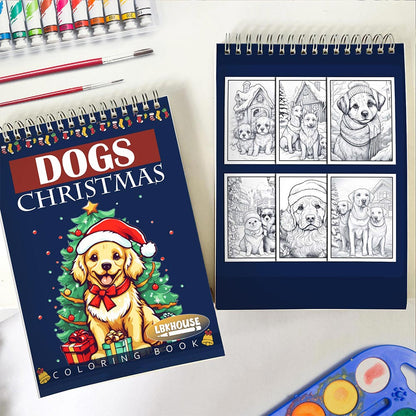 LBKHOUSE Dogs Christmas Spiral Coloring Book for Adult