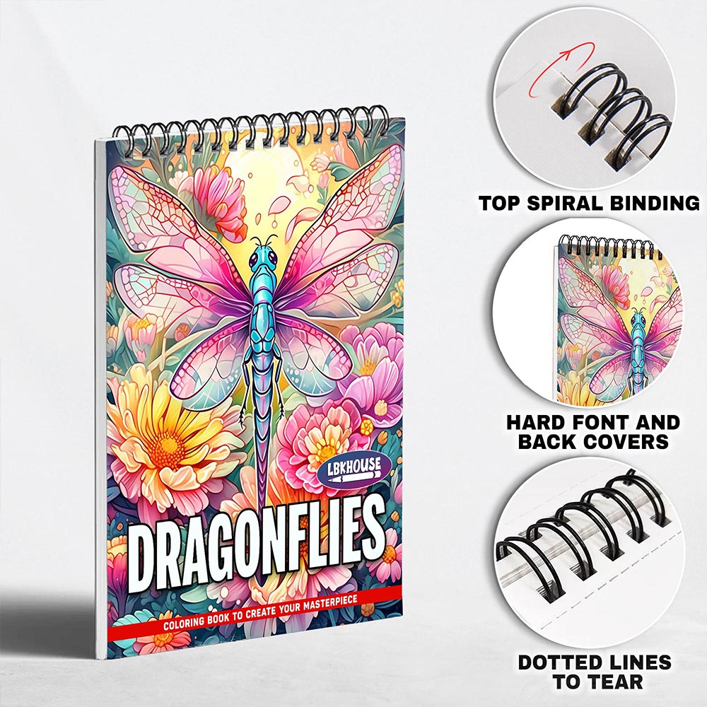 LBKHOUSE Dragonflies Coloring Pages for Adults