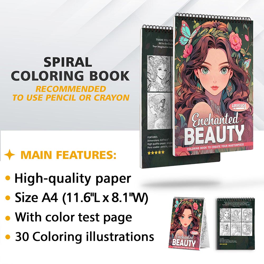 LBKHOUSE Enchanted Beauty Coloring Pages for Adult