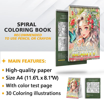LBKHOUSE Enchanted Beauty Coloring Sheets for Adults