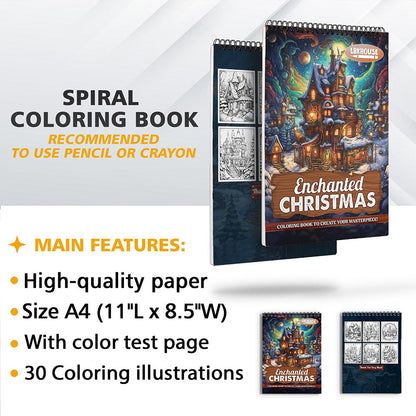 LBKHOUSE Enchanted Christmas Coloring Sheets for Adult