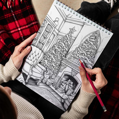 LBKHOUSE Enchanted Christmas Spiral Bound Coloring Book for Adult