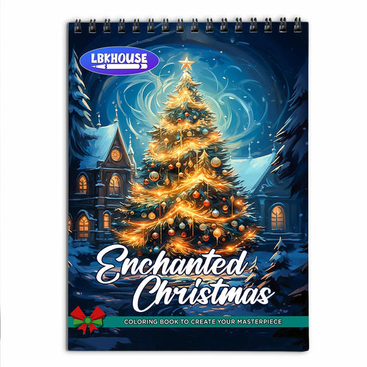 LBKHOUSE Enchanted Christmas Coloring Book for Adults
