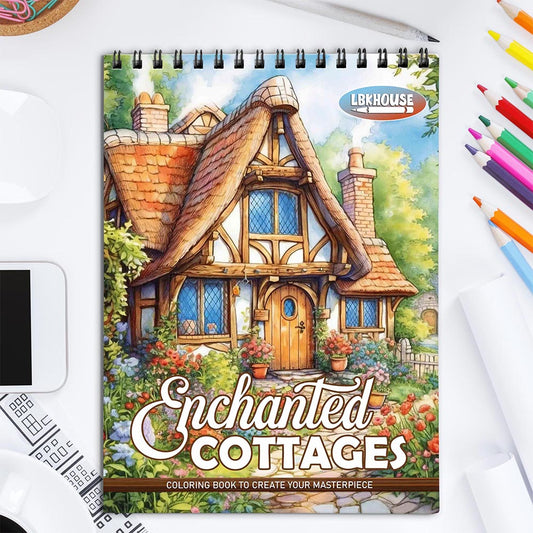 LBKHOUSE Enchanted Cottages Coloring Book for Adult