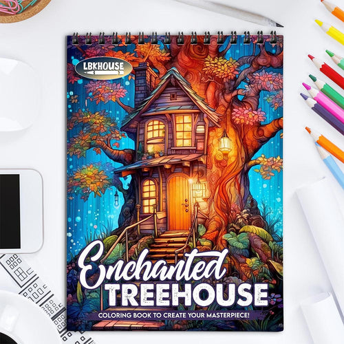 LBKHOUSE Enchanted Treehouse Coloring Book for Adults