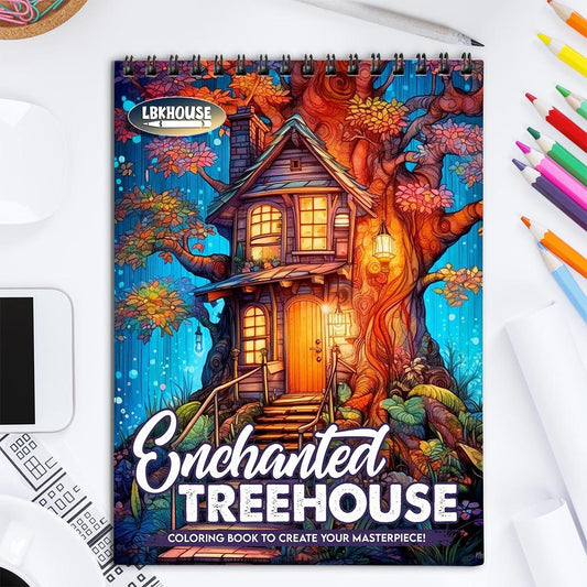 LBKHOUSE Enchanted Treehouse Coloring Book for Adults