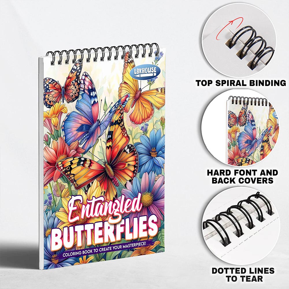 LBKHOUSE Entangled Butterflies Coloring Pages for Adults