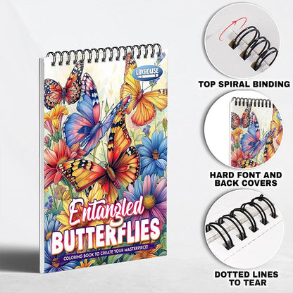 LBKHOUSE Entangled Butterflies Coloring Pages for Adults