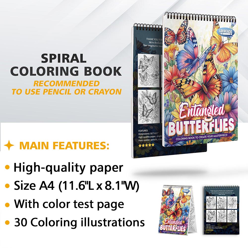 LBKHOUSE Entangled Butterflies Coloring Sheets for Adults