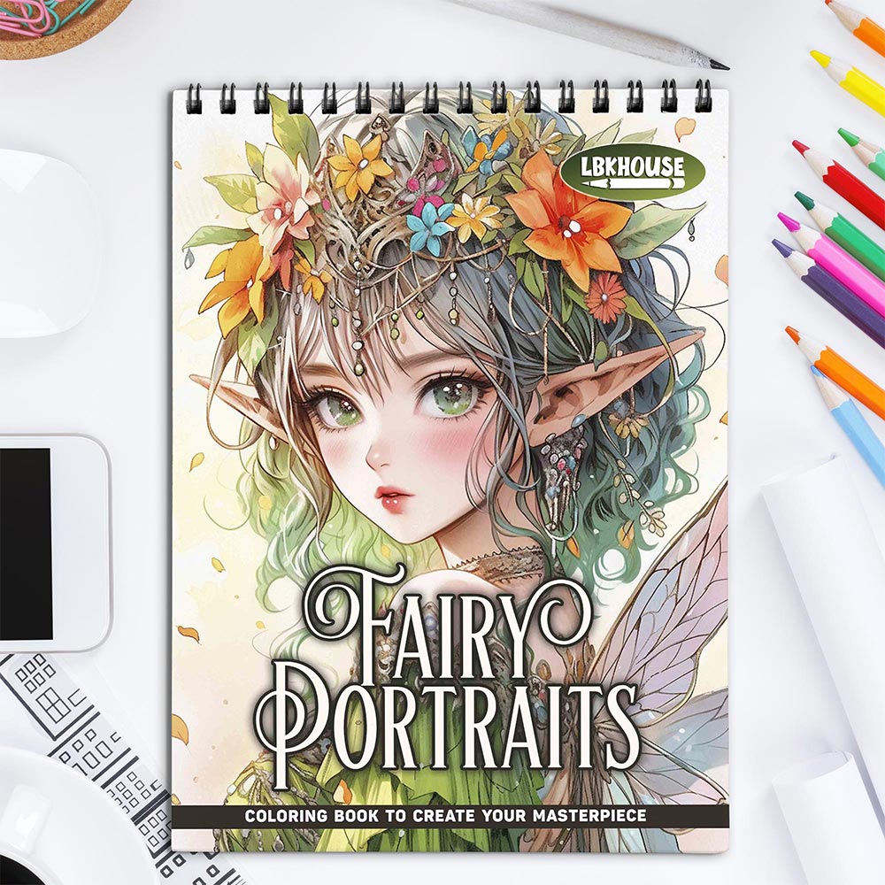LBKHOUSE Fairy Portraits Coloring Book for Adult