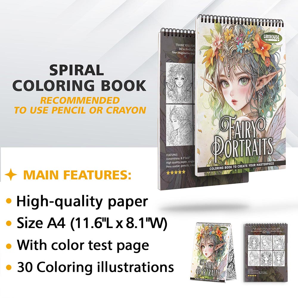 LBKHOUSE Fairy Portraits Coloring Sheets for Adult