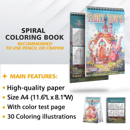 LBKHOUSE Fairy Town Coloring Sheets for Adults