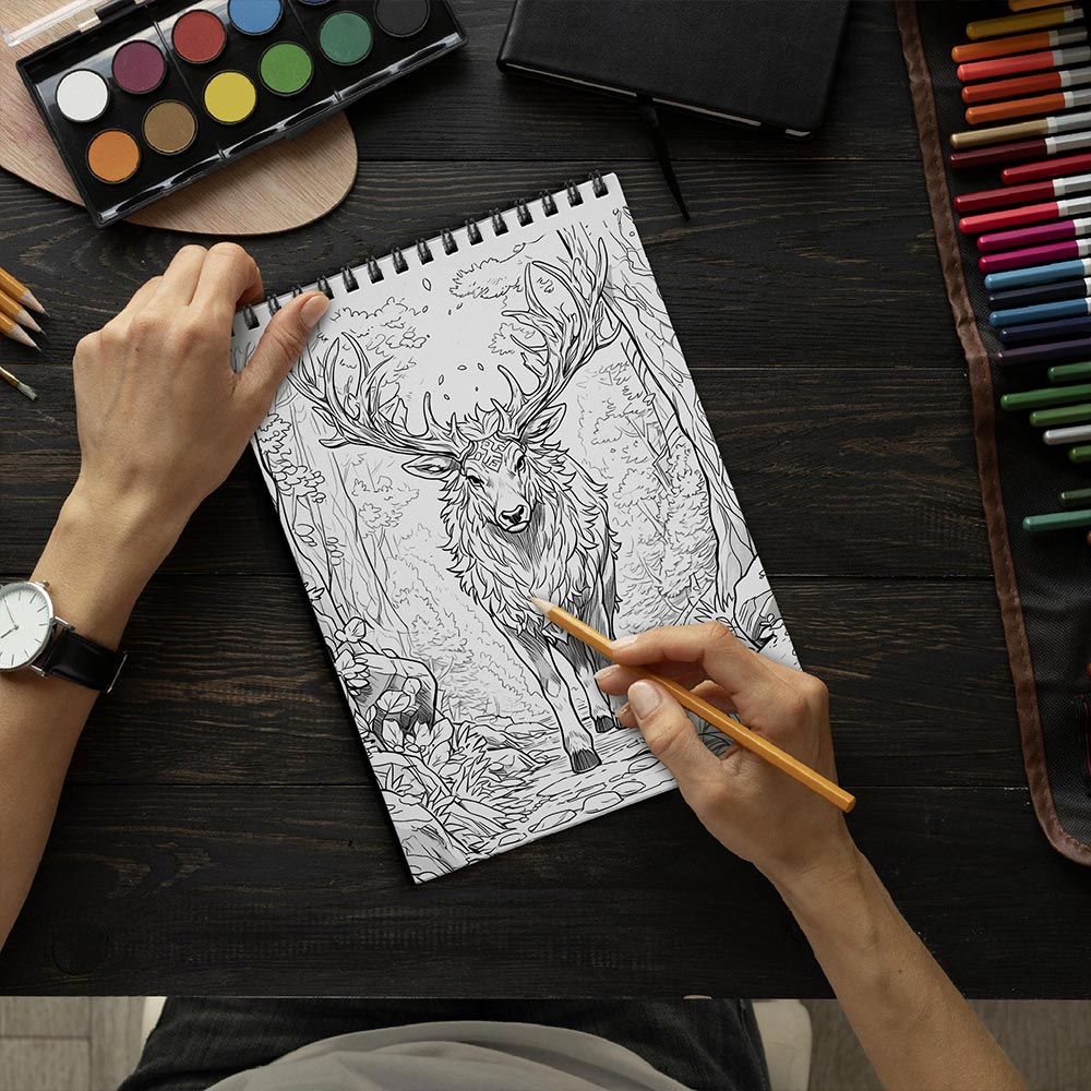 LBKHOUSE Fantasy Kreatures Coloring Book Spiral Bound for Adult