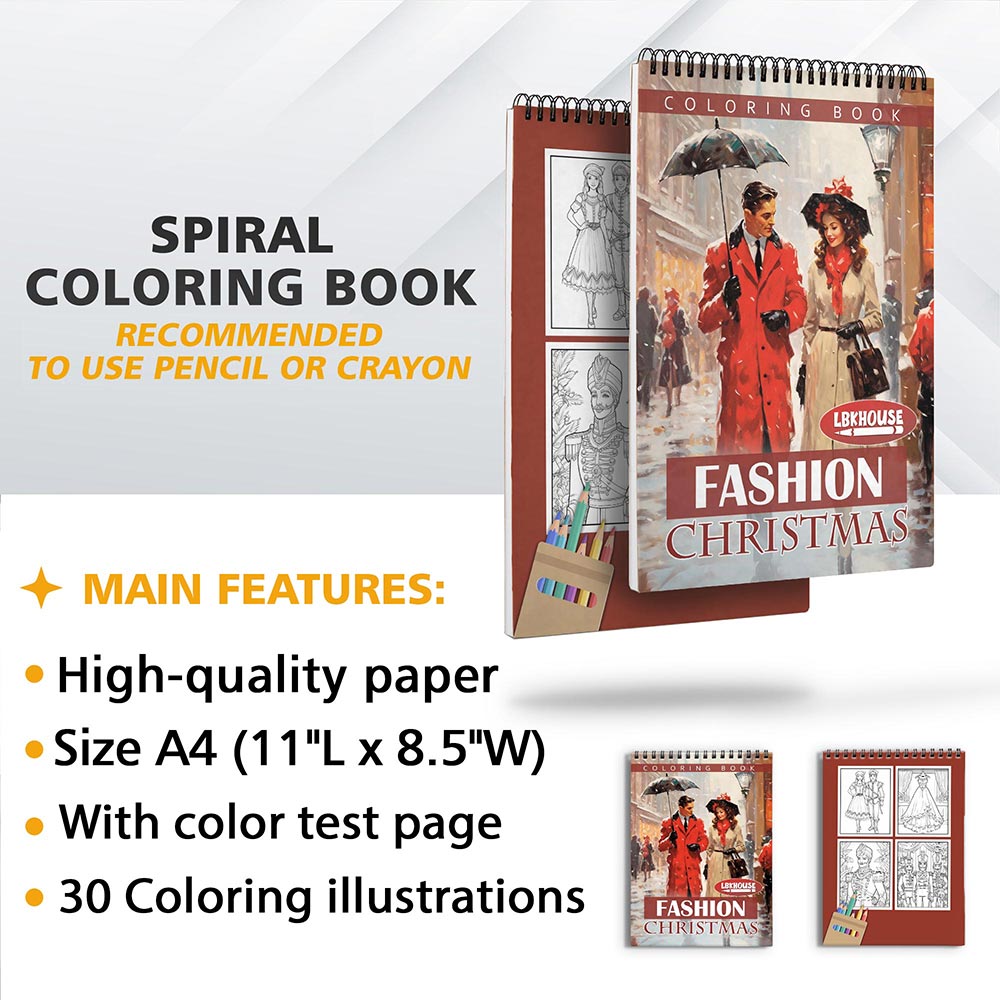 LBKHOUSE Fashion Christmas Coloring Sheets for Adult