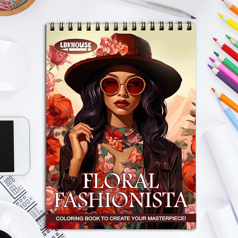 LBKHOUSE Floral Fashionista Coloring Book for Adult